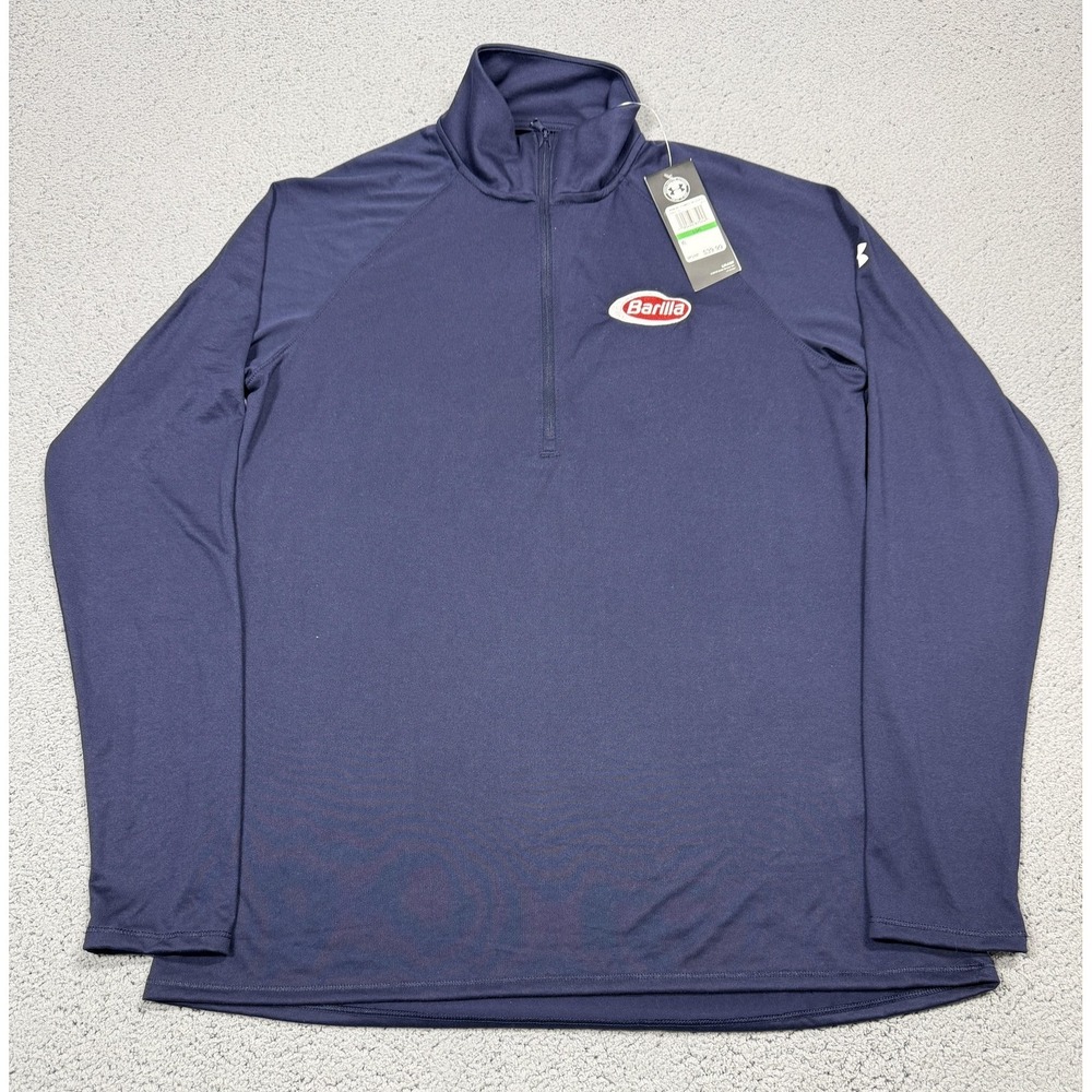 NWT Under Armour Pullover Womens Large Blue Long Sleeve 1/4 Zip HeatGear Barilla